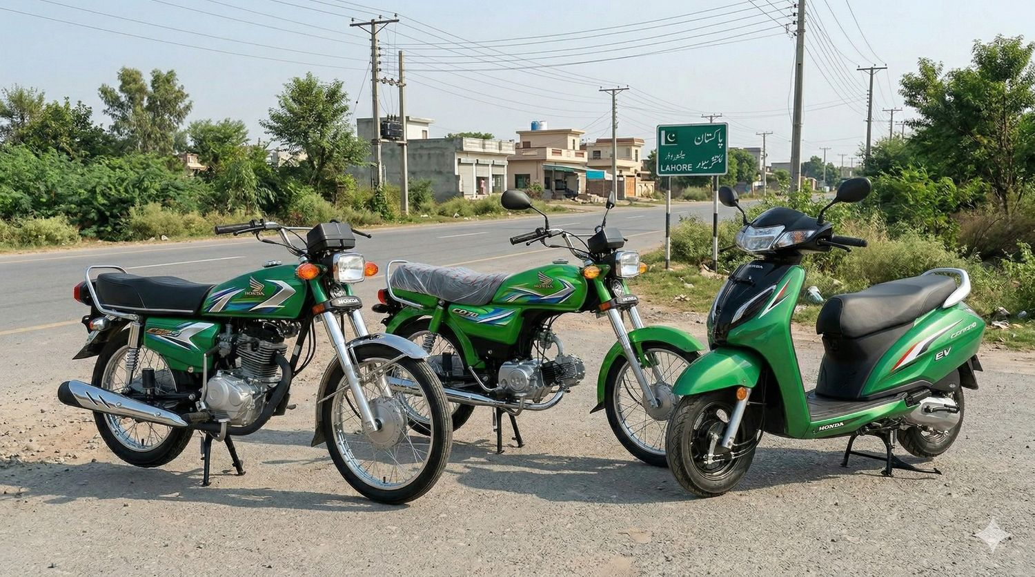 Punjab bike scheme vehicles on roadside